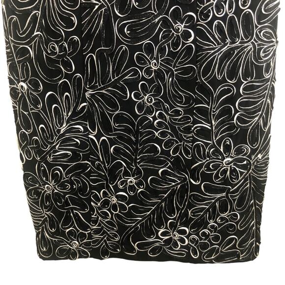 Sue Wong Black and White Ribbon Swirl Dress Size 4 - Picture 7 of 11